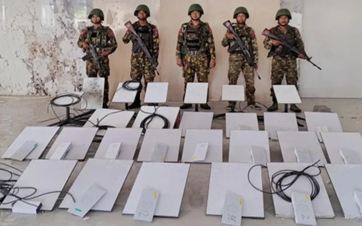 Chiến dịch truy quét của Myanmar đã bắt giữ hơn 2.000 người cùng nhiều thiết bị công nghệ cao được sử dụng cho các hoạt động lừa đảo quốc tế (Ảnh: The Nation)